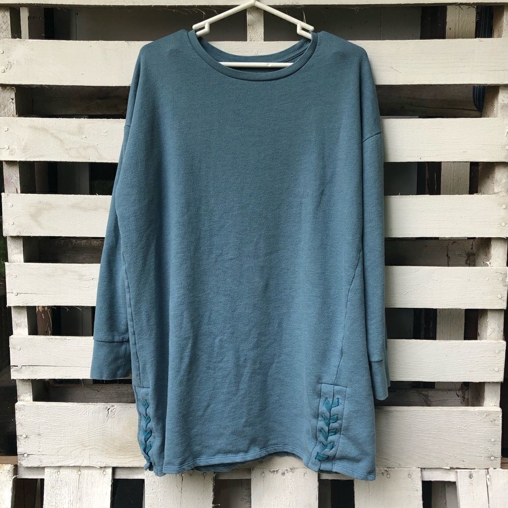 Pretty Blue Sweatshirt Dress